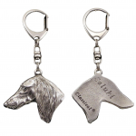Saluki, Persian Greyhound, Arabian hound - Silver-plated key ring with a dog in a gift box, handbag decoration, backpack pendant by Art-Dog brand