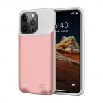 B98S 6500mAh Įkraunama prailginta baterija Mink&scaron;tas TPU kra&scaron;tas Mobiliojo telefono įkrovimo dėklas Korpusas iPhone 13 Pro 6.1 colio rožinė