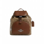 Coach Pace 22 Classic Monogram Padengtas Drobės Ir Rafinuotos Ver&scaron;io Odos Kuprinė Moteri&scaron;ka Kuprinė Chaki Balnelio CR130-SVWQ3 Basic Set (Bag+Dust Bag)