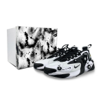 Nike Zoom 2K amortizuojantys neslystantys kvėpuojantys vidutinio auk&scaron;čio bėgimo batai Unisex Juodi Balti AO0354-100(Team1265-BOX) 35.5