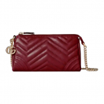 Gucci GG Marmont Logotipas Dvigubas G Užtrauktukas Odinė Pažasties Pečių Krep&scaron;ys Mažas Moteri&scaron;kas pečių krep&scaron;ys Raudona 847589-DTDFT-6207 Basic Set (Bag+Dust Bag)