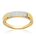 Bague Plaqu&eacute; Or 'D&eacute;esse' blanc dor&eacute; - 4 mm
