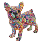 Les Tr&eacute;sors De Lily [A3311] - Figurine r&eacute;sine 'Bulldog Fran&ccedil;ais Groovy' multicolore - 25x22x12 cm