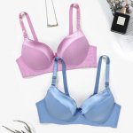 2 vnt. Moteri&scaron;ka liemenėlė Push Up Pamink&scaron;tinta B puodeliu reguliuojami dirželiai 3/4 puodelio Sexy Bralette Underwire Support Gahter apatiniai 85B-100B liemenėlė 85B rožinė