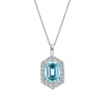 Deimantų komplektas akvamarino karoliai moterims 925 sterlingų sidabro 7 * 9 mm didelio anglies deimantų sintetinio brangakmenio raktikaulio grandinė