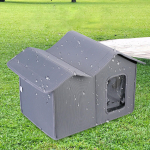 &bdquo;Cat House Villa&ldquo; palapinė, sulankstoma naminių gyvūnėlių prieglauda, ​​laukinės katės kambariniams kačiukams ar mažiems &scaron;unims pilka spalva