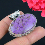 Purpurito brangakmenio pakabukas Solidus 925 svarų sterlingų sidabro pakabukas Papuo&scaron;alai Dovana Unisex purple