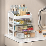 Stalčių papuo&scaron;alų makiažo laikymo dėžutė Didelės talpos skaidri makiažo laikymo dėžutė Daugiasluoksnis daugiafunkcis darbastalio tvarkytuvas 4layer-22x16.5x26.5cm