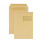 400 pochettes en papier kraft avec fen&ecirc;tre - 22,9 x 32,4 cm