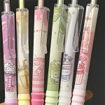 6 vnt. / rinkinys Kawaii Cartoon Gel Pen greitai džiūstantis 0. 5&nbsp;Mm juodo ra&scaron;alo ra&scaron;ymo sklandžiai eleganti&scaron;kas ra&scaron;iklis studentams ra&scaron;tinės reikmenys, dovana