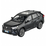 1/32 Toyota RAV4 visureigis žaislinis automobilis, JKM lieto metalo modelis su garsu ir &scaron;viesa, atidaromomis durelėmis, edukacinis kolekcinis dovanų rinkinys berniukui juoda