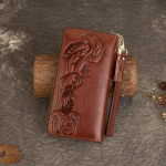 Rankų darbo piniginė moterims, didelės talpos, i&scaron; pirmo sluoksnio karvės odos, su įspaudu, monetų piniginė, daugia kortelių ID krep&scaron;ys