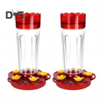 1Pc/2Pcs 15 Oz Plastic Hummingbird Feeder Outdoor Hanging Hummingbird Feeder with 5 Feeding Ports for Garden Patio Decor 1pc