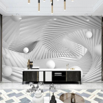 Modernus minimalistinis 3D erdvės tapetas svetainei, televizoriaus, sofos fonas, sieninis paveikslas, namų dekoras 200 cm(W) x 140 cm(H)