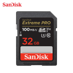 SanDisk 128GB Extreme PRO SD kortelė 32GB SDHC SDXC UHS-I atminties kortelė C10 U3 V30 4K UHD Extreme SD flash atminties kortelė skaitmeniniam veidrodiniam fotoaparatui, vaizdo kamerai 32GB