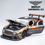 1:24 Bentley Continental GT3 lydinio automobilis lietas lydinio žaislinis automobilis automobilio modelis garsas ir &scaron;viesa atitraukimo stumdomoji funkcija automobilio žaislas vaikams berniukui dovana juoda