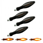 Posūkio signalas, sertifikuotas E ženklu, transporto priemonės apžiūra, 4 vnt. rinkinys, universalus naudojimas, 6 LED, didelis Model 3 / 4 pieces juoda