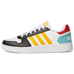 Adidas Neo Hoops 2.0 Apvalus priekis Suvarstomi Žemi Krep&scaron;inio Batai Vyri&scaron;ki Sportbačiai Balti Juodi Geltoni GY5899 42