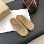 Madingos moteri&scaron;kos Tabi Ninja &scaron;lepetės su atskirais pir&scaron;tais, slip-on plok&scaron;čiapadės, apvaliu priekiu, seklios, &bdquo;lazy&ldquo; tipo laiveliai, slingback klumpės, mink&scaron;tos, &scaron;iltos, laisvalaikio avalynė 35