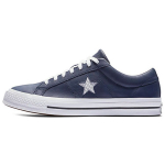 Converse One Star Perforuotos Odos Žemi Mėlyna Žvaigždė Neslystantys Dėvėjimui Atsparūs Žemi Kūno Sportbačiai Unisex sportbačiai Pilkai Mėlyni 158463C 35