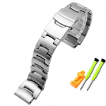Tvirtas nerūdijančio plieno laikrodžio dirželis PROTREK Casio PRG-260 PRG-270 PRG-550 PRW-3500/2500/5100 laikrodžiams Sidabrinis Juodas 18mm 18mm sidabras