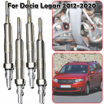 4 VNT. Dyzelinio &scaron;ildytuvo Nikeliuotos kaitinimo žvakės Dacia Logan 2012 2013 2014 2015 2016 2017 - 1.5DCi 110655687R 8200682592 4PCS