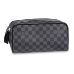 Louis Vuitton langeliu ra&scaron;to drobės ir odos tualetinių reikmenų krep&scaron;ys Vyri&scaron;kas tualetinių reikmenų krep&scaron;ys Juoda Mėlyna N40127 Basic Set (Bag+Dust Bag)