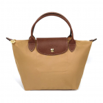 Longchamp Le Pliage Original Series Reljefinis logotipas Nailono drobė ir oda Koldūno formos pirkinių krep&scaron;ys Mažas moteri&scaron;kas pirkinių krep&scaron;ys &Scaron;viesiai rudas 1621089P86 Basic Set (Bag)