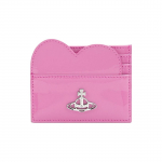 Vivienne Westwood Saturno Logotipas &Scaron;irdelė Blizganti Lakiruotos Odos Kortelių Laikiklis Moteri&scaron;ki Aksesuarai Rožinis 51120006UL001OG406 Basic Set (Bag)