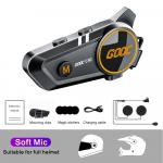 1/2x Bluetooth Motociklo Interkomas &Scaron;almo Ausinė BT5.3 Belaidis Interfonas Vandeniui atsparus 300m Interkomunikatorius Garsiakalbis Ausinė
