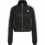 adidas Originals Moteri&scaron;kas juodas rauktas juosmuo stovimas apykaklė pilnas užtrauktukas sportinis &scaron;varkelis KS2870 S