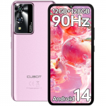 CUBOT A10 Mobilieji telefonai be SIM kortelės atrakinti - 12GB+128GB I&scaron;manusis telefonas Android 14, 6.56 HD+ Ekranas, 48MP+16MP, 5100mAh/18W, Dviguba SIM 4G/Veido ID/GPS/OTG violetinė