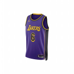 Jordan Lakers 22-23 Sezonas LeBron James Nr. 6 siūlių apvalios apykaklės megztinis su prekės ženklo logotipo spauda, kvėpuojanti, greitai džiūstanti krep&scaron;inio liemenė DO9530-505 S