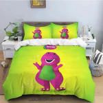 Barney draugai Mielas animacinis patalynės komplektas Dinzaurų ra&scaron;tas Antklodės užvalkalas Pagalvės užvalkalas berniukų Miegamojo Dvigubo King dydžio pledas Dovana 135x200cm