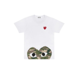 Comme des Gar&ccedil;ons PLAY COMME des GARCONS PLAY Kamufliažiniai trumparankoviai balti vyri&scaron;ki AZT244 S white