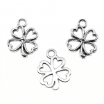 30 vienetų žavūs pakabukai mažiems tu&scaron;čiaviduriams Lucky Clover 17x13mm moteri&scaron;ki papuo&scaron;alai auskarai apyrankė B13494 B13494 antikinės sidabrinės spalvos