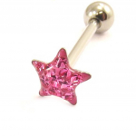 Les Tr&eacute;sors De Lily [L4500] - Barbell acier 'Etoile' rose ry&scaron;kiai rožinė