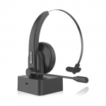 OY631 Vienos ausies Bluetooth ausinės su mikrofonu su triuk&scaron;mą slopinančiu mikrofonu, tvirtinamos prie galvos juoda