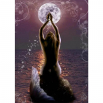 5D &bdquo;pasidaryk pats&ldquo; deimantinis paveikslas &bdquo;Mermaid Moon&ldquo; deimantinis siuvinėjimas, visos mozaikos rinkiniai kryžminio dygsnio namų dekoras, rankų darbo dovanos Round 20x30cm
