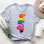 Madingi mar&scaron;kinėliai, drabužiai 90-ųjų Sweet Style Trend Akvarelė Laisvalaikio trumpomis rankovėmis Moteri&scaron;ki spausdinti Moteri&scaron;ki grafiniai mar&scaron;kinėliai S