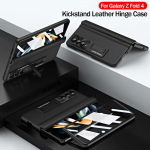 Su priekinio ekrano stiklu, skirtu Samsung Z Fold 4 dėklai, odinis vyrių laikiklio dangtelis, skirtas Samsung Galaxy Z Fold 4 5g dėklo stovui. For Galaxy Z Fold 4 juoda