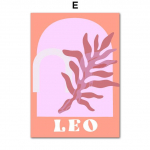 medžio masyvo rėmas Vėžys Liūtas Zodiako Žvaigždė Ženklas Lapas Boho Retro siena Menas Drobė Tapyba &Scaron;iaurės &scaron;alių &Scaron;iuolaikiniai Plakatai Spaudiniai Nuotraukos Miegamojo namų dekoras 15*20cm(with frame)