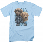 Wild Wings Puppy Pile Labradoro Retriever Tee &Scaron;viesiai mėlyni unisex mar&scaron;kinėliai S