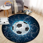 Futbolo nuotraukos kilimėlis animacinis filmas futbolas gyvenamojo kambario apdaila apvalios lovos kėdės kilimėlis namo Įėjimo durys vaikams 100cmx100cm