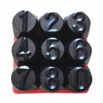 9 vnt plieniniai &scaron;tampavimo numeriai 5/16'' 8 mm numerio antspaudas metalinis odinis amatų įrankis 0-
