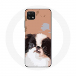Coque pour Samsung Galaxy A22 5G &Eacute;pagneul japonais Noir et Blanc Race de chiens