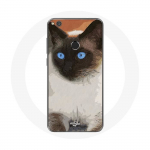 Coque pour Huawei P8 Lite 2017 Chat Siamois Noir et blanc Yeux Bleus