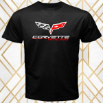 Corvette Racing Logo juodi unisex mar&scaron;kinėliai S