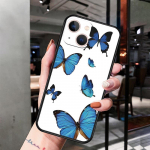 Flower Butterfly telefono dėklas, skirtas iPhone Samsung Galaxy Redmi Xiaomi Oppo OnePlus Note SA 7 8 9 10 11 12 13 14 20 21 22 23 53 54 Pro Max Plus Ultra iPhone 6 or 6S