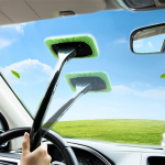 Puikus automobilio langų valymo &scaron;epetėlių rinkinys &ndash; pažangus, be dryžių pasiekiamas per kelias sekundes &ndash; patvarus, specialiai sukurtas be vargo automobilių priežiūros mėlyna